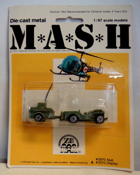 MASH 4077 TV Series,1/87 scale,Die Cast Metal,1976,Willys Medical Jeep,Mint in Package,NRFB,Zee Toys,Mobile Army Surgical Hospital,M*A*S*H