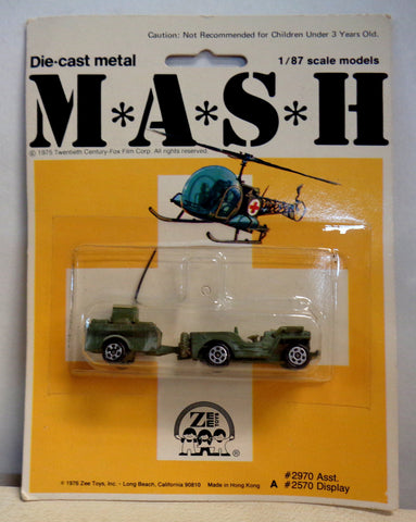 MASH 4077 TV Series,1/87 scale,Die Cast Metal,1976,Willys Medical Jeep,Mint in Package,NRFB,Zee Toys,Mobile Army Surgical Hospital,M*A*S*H