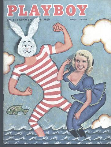 Hugh Hefner,PLAYBOY Magazine,Aug 57,Sports Cars,Ray Russell,Herbert Gold,Hemingway pastiche,Dolores Donlon