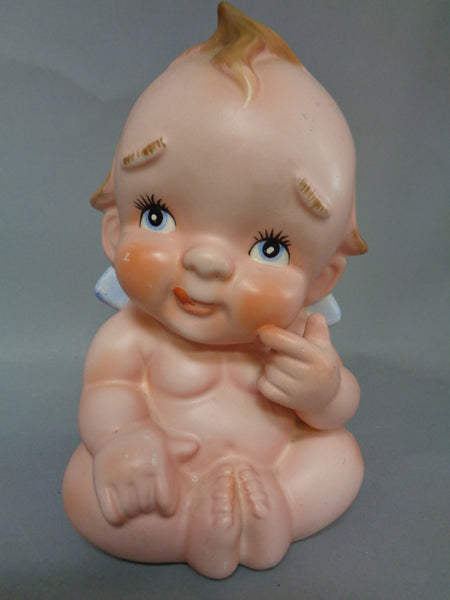 KEWPIE Doll, # 2718,Large Lefton China,Japan,Bisque, Baby Figurine, Vase,Planter, 7 1/2" Tall X 5" Wide