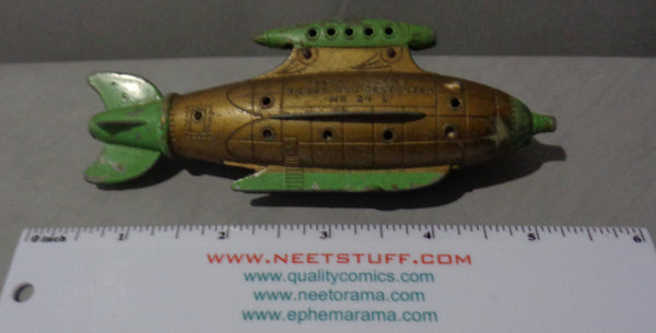Vintage 1937,BUCK ROGERS, 25th Century,TootsieToy, Venus Duo Destroyer MK 24 L,Metal Toy Rocket Ship,Dick Calkins,Buster Crabbe Movie Serial