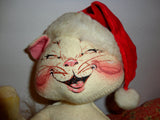 Vintage 70's ANNALEE 12" White Christmas Squirrel
