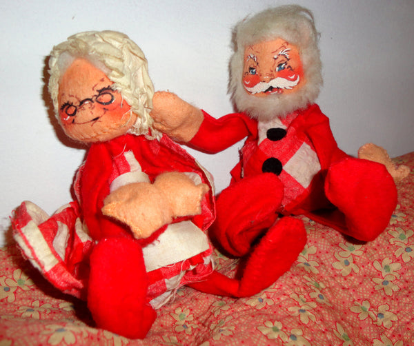 Vintage ANNALEE Santa Claus & Mrs Claus CHRISTMAS Couple NEET STUFF