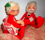 Vintage ANNALEE Santa Claus & Mrs Claus CHRISTMAS Couple