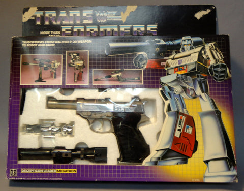 TRANSFORMERS MEGATRON Decepticon Toy Die Cast Plastic transforming Gun Robot M I B 1984 Hasbro Cybertron Takara Tomy Microman MC-12 Gun Robo