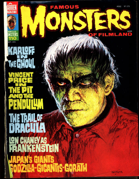 FAMOUS MONSTERS 110 Godzilla KAIJU Frankenstein Dracula Bela Lugosi Boris Karloff Christopher Lee Hammer Universal Studios