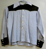 Nifty Periwinkle Fifties COWBOY or COWGIRL or Kid Western Gab Like Shirt Small