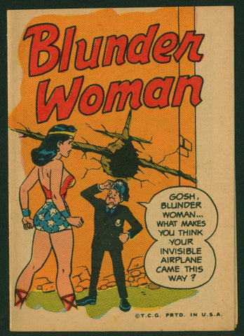 WALLY WOOD, Krazy Little Comics, RARE 1967 Topps, BLUNDER WOMAN, Roy Thomas, WONDER WOMAN Parody, Limited Distribution Regional Test