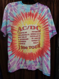 ACDC, Heavy METAL Music,1996 Ball Breaker Tour,Malcolm & Angus Young, Tie Dye,Silk Screen,Vintage Concert T-Shirt,Head Banging, Rock and Roll