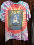 ACDC, Heavy METAL Music,1996 Ball Breaker Tour,Malcolm & Angus Young, Tie Dye,Silk Screen,Vintage Concert T-Shirt,Head Banging, Rock and Roll