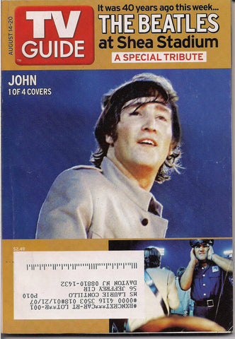BEATLEmania! John LENNON, TV Guide Magazine BEATLES at Shea Stadium Special Issue,Paul McCartney,British Invasion,Mod,Rock and Roll Music