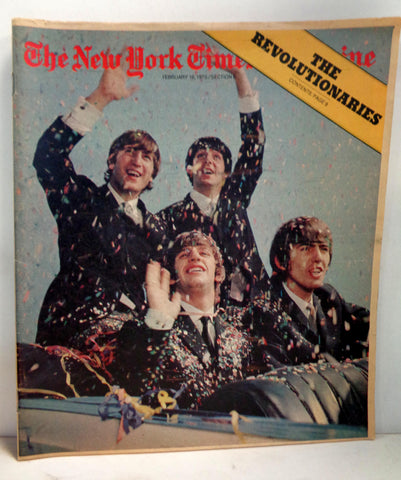 BEATLEmania! New York Times Magazine, 2/16/1975,John Lennon,Paul McCartney,George Harrison,Ringo Starr,Walt "Clyde" Frazier,Jeff Greenfield