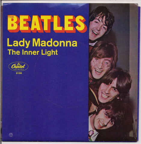 BEATLEmania! Mint! 7" Picture Sleeve, Beatles Fan Club PROMO,Lady Madonna,Inner Light,John Lennon,Paul McCartney,George Harrison,Ringo Starr