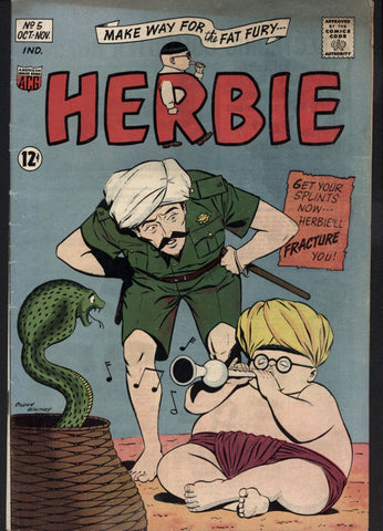 HERBIE Popnecker 5, October 1964, Fan Favorite Super-Hero, ACG Comics, Richard Hughes, Ogden Whitney, American Comic Group
