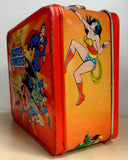 DC Comics, SUPER POWERS,Aladdin Metal Lunchbox,1983,Superman,Wonder Woman,Batman,Robin,Justice League, Gotham,Jerry Siegel, Joe Shuster,Dcu