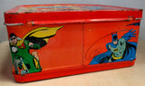 DC Comics, SUPER POWERS,Aladdin Metal Lunchbox,1983,Superman,Wonder Woman,Batman,Robin,Justice League, Gotham,Jerry Siegel, Joe Shuster,Dcu