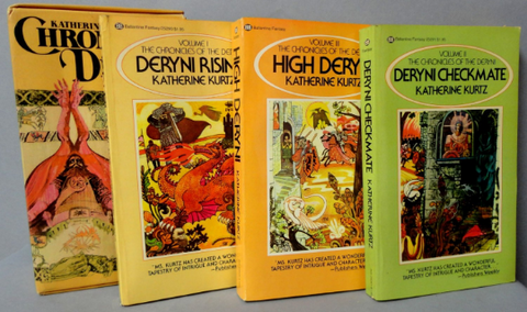 Katherine Kurtz, CHRONICLES Of The DERYNI,Ballantine Books New York 1976, Fantasy Classic Volumes 1-2-3, Deryni Rising, Deryni Checkmate, High Deryni, in Original Slipcase