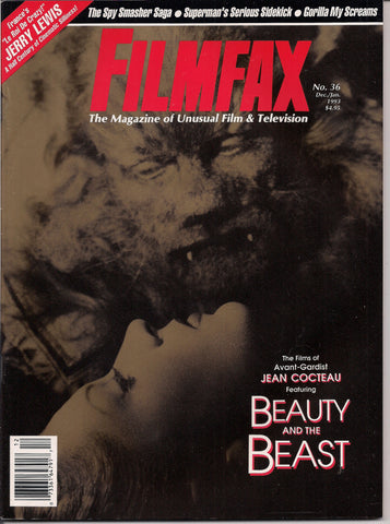 FILMFAX #36, Jean COCTEAU, Beauty & the Beast,La Belle et la Bête,Jerry Lewis,SUPERMAN,Spy Smasher serial,Max Steiner,Gunsmoke