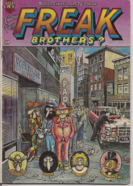 Fabulous Furry FREAK BROTHERS, #4 1st, Gilbert Shelton, Fat Freddy's Cat,Dave Sheridan,Underground Comics
