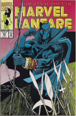 Marvel Comics,Last MARVEL FANFARE 60,Dec 1991,Walt Simonson,T’Challa Black Panther,X-MEN,Rogue,Mystique,Daredevil,Marvel Cinematic Universe
