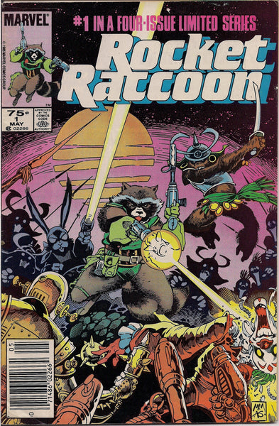 Marvel Comics,ROCKET RACCOON 1 of 4,Mike Mignola,Newsstand UPC Cover,1985,Guardians of the Galaxy,Marvel Cinematic Universe