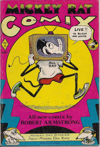Mickey Rat Comix 2,Robert Armstrong, Mature, Walt DIsney characters parodies, Psychedelic Hippy Underground Comix