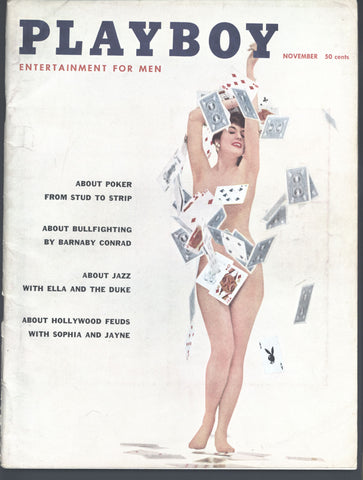Hugh Hefner,PLAYBOY Magazine,Nov 1957,Sophia Loren Jayne Mansfield feud,Charles Beaumont,Ella Fitzgerald,Duke Ellington,Marlene Callahan