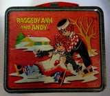 RAGGEDY ANN and ANDY,Very Nice,Vintage Metal Lunchbox,1973,Aladdin, Johnny Gruelle,Bobs-Merrill,Doll Collectible