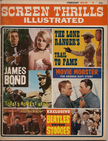 SCREEN THRILLS ILLUSTRATED 10,James Bond, 007,Lone Ranger,Beatles,Beatlemania,Three Stooges,Rare Warren Movie Magazine,Comics,SpyFi,Forrest J Ackerman