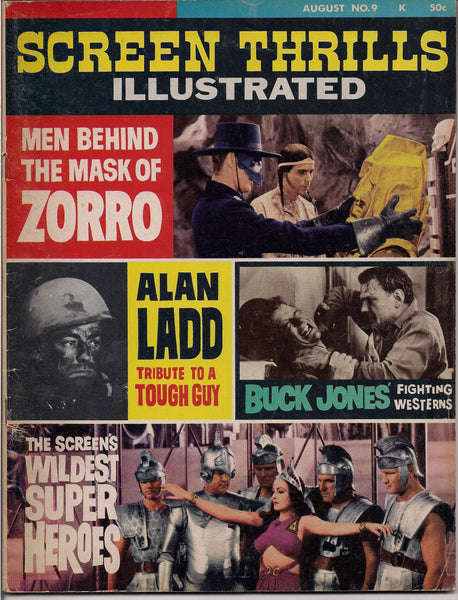 SCREEN THRILLS ILLUSTRATED 9, Tarzan,Superman,Blackhawk,Flash Gordon,Scarce Warren Movie Magazine,Comics,SciFi,Forrest J Ackerman