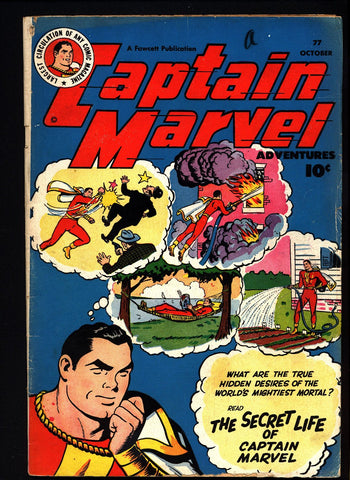 SHAZAM, Fawcett Comics, Golden Age, CAPTAIN MARVEL Adventures 77, 1947,Secret Life of Captain Marvel, C C Beck