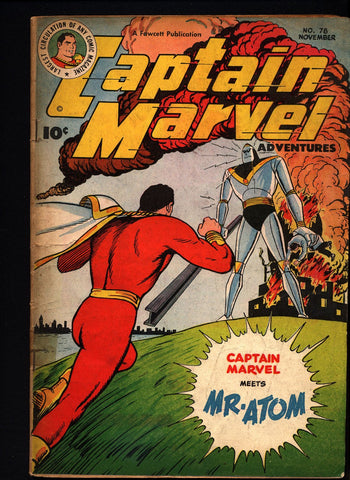 SHAZAM, Fawcett Comics, Golden Age Comic, CAPTAIN MARVEL Adventures 78, 1947,Mr. Atom,C C Beck,William Woolfolk,National Periodical Publications