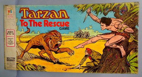 TARZAN To The Rescue,1977, Vintage BOARD GAME, Milton Bradley,Edgar Rice Burroughs, Lord and King of the Jungle