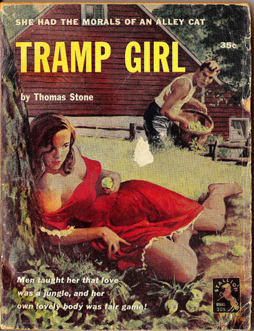 TRAMP GIRL, 1952,Thomas Stone,Florence Stonebraker,Stallion Books,Designs Publishing,Intimate Novel #27,Sleazy Exploitation,teenage angst