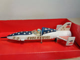 Vintage 1976 Ideal Toys, EVEL KNIEVEL, King of the Stuntmen,4 1/2 Inch Die Cast, Sky Cycle X-2, Snake River Canyon,Pop Biker Collectible