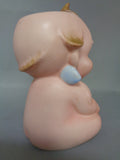 KEWPIE Doll, # 2718,Large Lefton China,Japan,Bisque, Baby Figurine, Vase,Planter, 7 1/2" Tall X 5" Wide