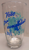 VOTE! GOP,Republican,Democrat,DNC,Blue,Silk screen,Politics,Drinking Glass,Tumbler,1960s,Presidential Election,Political Party,