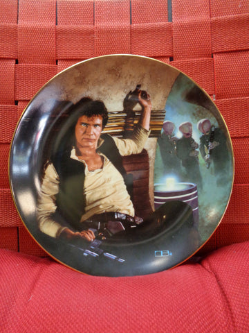 STAR WARS, Han Solo, Harrison Ford,1986,LOW #0048,Mos Eisley Cantina,LucasFilm Ltd,Hamilton,Ceramic,Limited Edition Collectors Plate,Disney