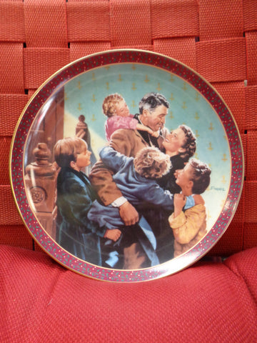 JAMES STEWART, Its A Wonderful Life, Welcome Home,1995,Diane Sivavec,Bradford Exchange,Ceramic,Limited Edition Collectors Plate,Frank Capra