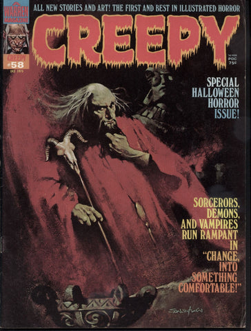 CREEPY #58 Warren Horror Comics Magazine Vincente Alcazar Adolfo Abellan Jose Bea Richard Corben Reed Crandall Bill DuBay Munes