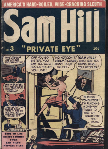 SAM HILL Private Eye #3, Harry Lucey, MLJ, 1950, Hard Boiled True Crime Comic Book, Archie Comics, Close Up Comics, Private Eye, Pulp Noir