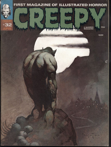 CREEPY #32 B SCARCE Warren Horror Comics Magazine Frank Frazetta Harlan Ellison Neal Adams Bill Black Bill DuBay Billy Graham Mike Royer