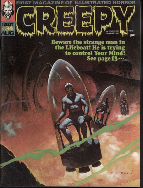 CREEPY #34 Warren Horror Comics Magazine Dan Adkins Ken Barr John G. Fantucchio Ken Kelly Syd Shores Jack Sparling Don Vaughn