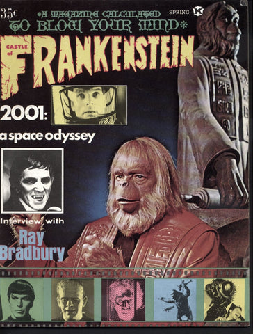 CASTLE of FRANKENSTEIN 13 2001 A Space Odyssey Planet of the Apes Rosemary's Baby Barbarella Ray Bradbury  Basil Rathbone Jonathan Frid