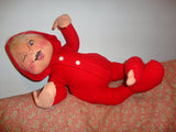 Large Vintage ANNALEE Christmas Baby or Elf in Red Long Johns or Union Suit
