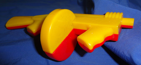 Dime Store Plastic Toy Red & Yellow clicker noisemaker 1950s 60s Made in USA Lional