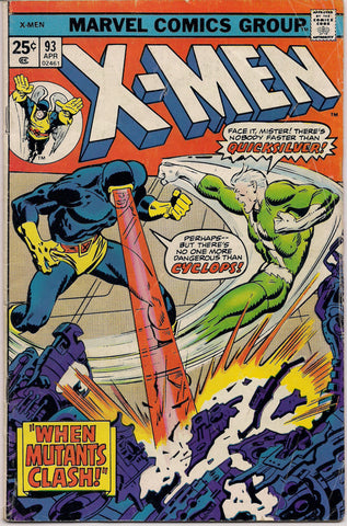 MARVEL XMEN #93 LAST Reprint Issue Mutant Comics created by Jack King Kirby & Stan Lee 1975 Bronze Age