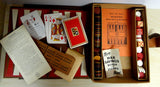 40s Original Mini Game set Muggins Cribbage Backgammon Playing Cards complete with booklets & Buy War Bonds
