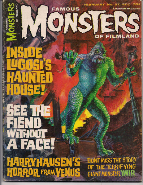 FAMOUS MONSTERS of Filmland #37 1966 Warren Pub Ray Harryhausen YMIR Lugosi Karloff Lon Chaney Frankenstein Dracula Mummy King Kong