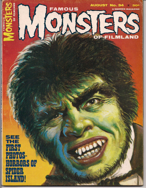 FAMOUS MONSTERS of Filmland 34 1965 Warren Pub Univesal Studios Lon Chaney Lugosi Karloff Frankenstein Dracula Dr Jekyll & Mr Hyde King Kong